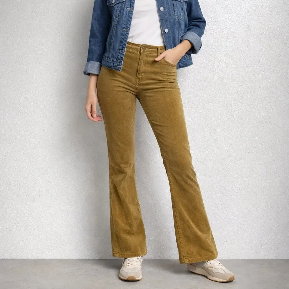 J.Crew Tan Corduroy Bootcut Pants Mid Rise Stretch Sz 6P